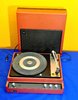 Suitcase turntables Dual 430 P24 in red black 1970s