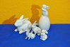 5 Porcelain Figures Funny Bunnies set