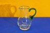 Vintage glass jug 1/4 liter wine jug green handle