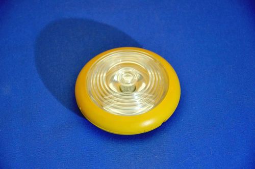 Gelbe Taschenlampe Diskus Braun Design Rams Gugelot 70er