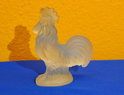 Lalique rooster frosted crystal glass beautiful shape