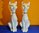 Porcelain figures 2 cats 38 cm decorated in white gold