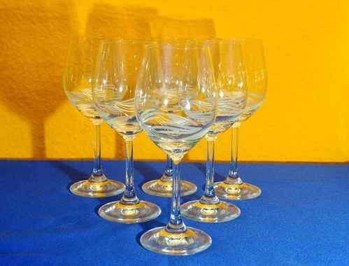 6 wine glasses blossom cut Amaris by Nachtmann