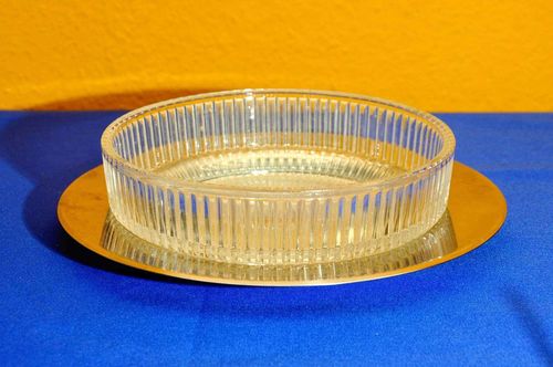 Blanco stainless steel bowl with crystal glass insert 70s