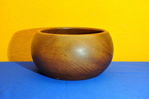 Large high teak bowl Ø 25 cm from the 1960s