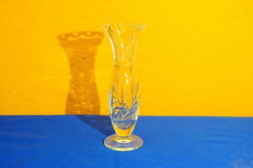 Vintage Kristall Vase Handgeschliffen 19 cm