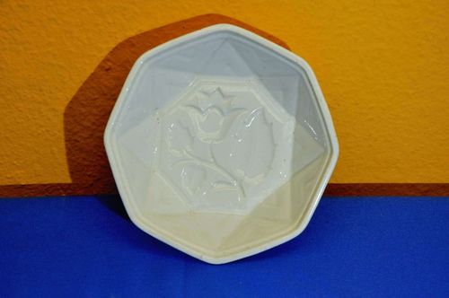 Art Deco pudding mold aspic mold octagonal with flower