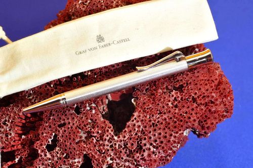 Faber Castell Ballpoint pen Guilloche rhodium-plated