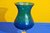 Vintage craquelure Glass Vase Candlestick Turquoise