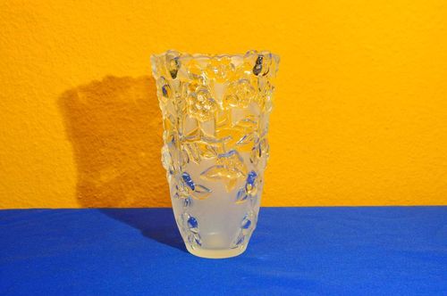 Vintage Walther Glas Vase Carmen matt und klar