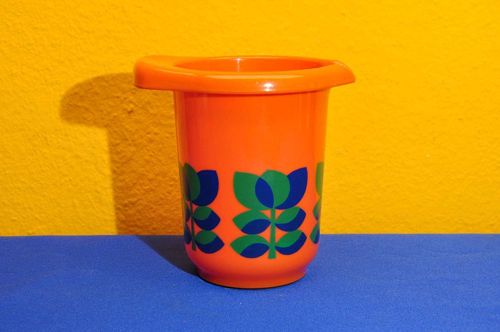 Emsa Kunststoff Krug in Orange 70er Jahre Design