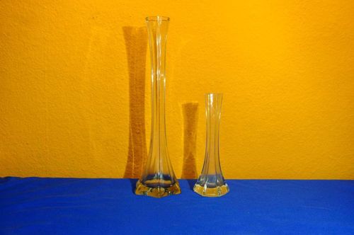 Vintage Kristall Vasen Set 2 Solifleur Stangenvasen