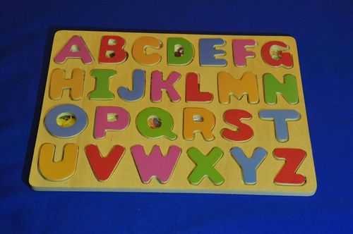 Learn alphabet of wood English