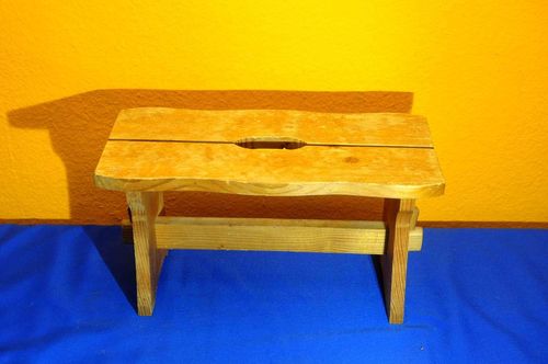 Wooden Step stool foot bench 1950s vintage