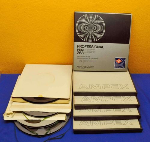 9 tapes 26.5 cm Ampex AGFA with boxes
