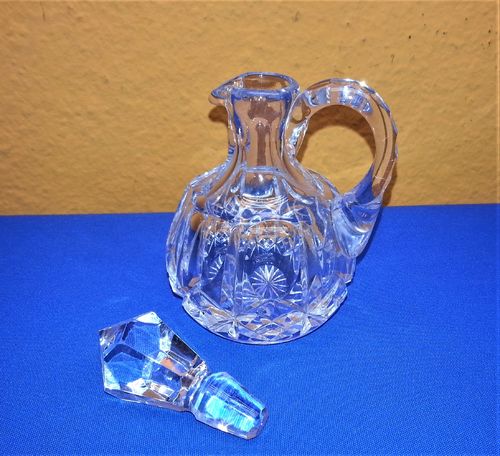 Vintage small crystal carafe with handle