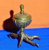 Lidded box eagle claw fine bronze 1880 paperweight