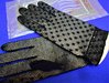 1950s Nylon Lace Gloves Black Stretchable NOS