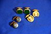 3 pairs of gold colored horse head cufflinks