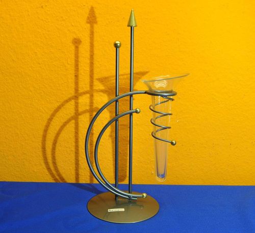 Formano Glas Vase auf Metallgestell 1990er