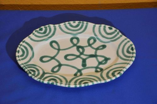 GK Gmundner Keramik green flamed Serving Plate