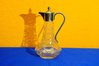 Crystal glass carafe beautiful cut with metal fittings