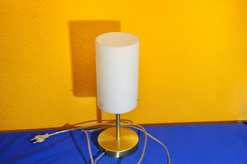 Modern table lamp brass opal glass