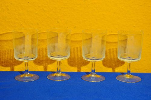 Vintage shot glasses set with notch cut Cylinder Shape