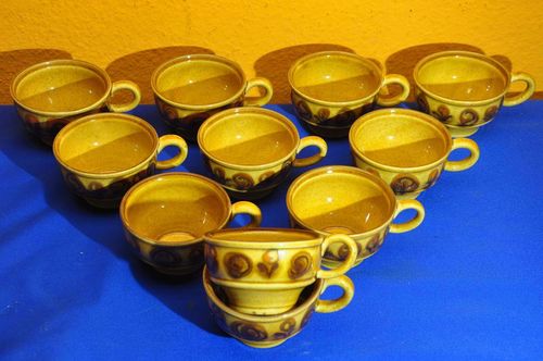 11x Zeller ceramic coffee cups hand-painted model Sandra