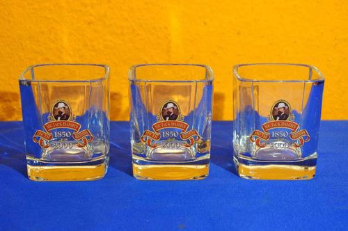 Jack Daniels 3 Whiskygläser 150th Birthday
