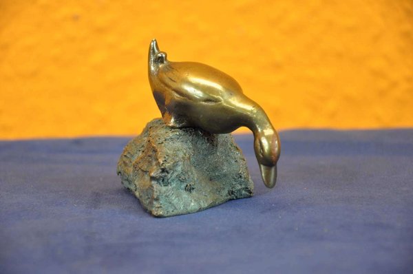 Bronze Figur, Bronze Ente auf Bronzesockel\\n\\n24.04.2014 13:24