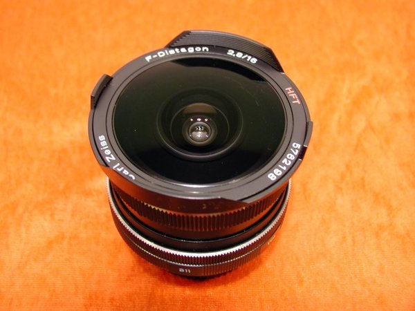 Analog Objektiv, Carl Zeiss F-Distagon 2,68/16mm HFT mit beiden Objektivdeckeln für Rollei KB Kamera\\n\\n17.06.2014 15:04